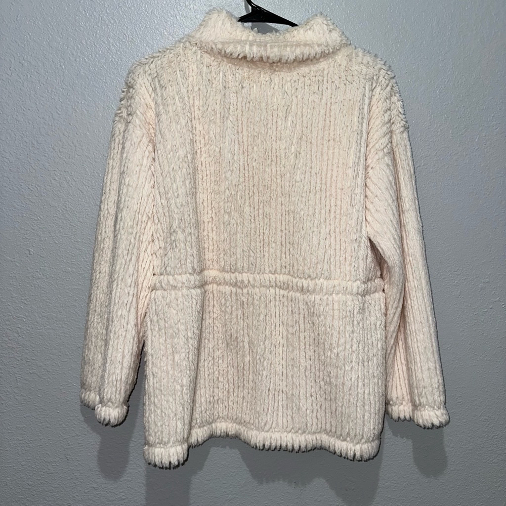 Women's Cupio Sweater S/P Off White cream fuzzy mock turtleneck winter warm - Picture 6 of 9